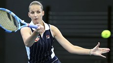 Karolina Plíková v duelu druhého kola na turnaji v Brisbane