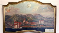 Nejstarí celkový pohled na Vrchlabí zachycuje msto v roce 1778.