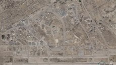 Americká základna Al-Asad po zásahu íránské rakety