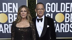 Manželé Rita Wilsonová a Tom Hanks na Zlatých glóbech (Los Angeles, 5. ledna...