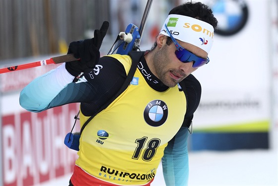 Martin Fourcade v cíli v Ruhpoldingu