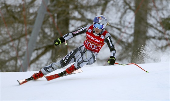 Ester Ledecká na trati sjezdu v Altenmarkt-Zauchensee