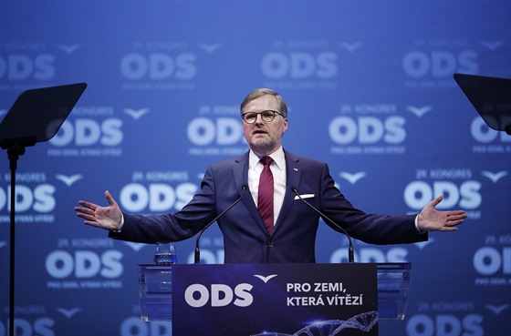 Předseda ODS Petr Fiala na stranickém volebním kongresu v Praze (18. ledna 2020)