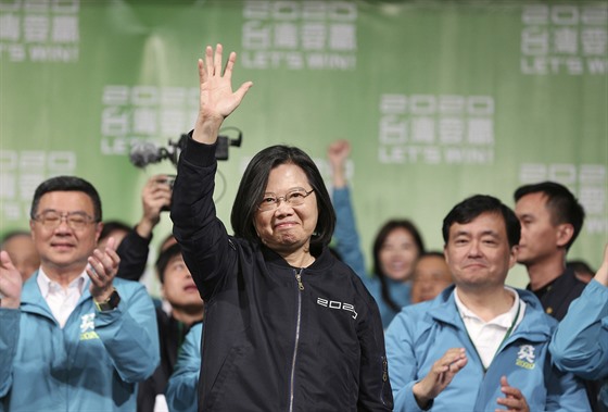 Tchajwanská prezidentka Cchaj Jing-wen po svém opětovném zvolení. (15. ledna...