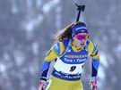 Hanna Öbergová pi sprintu v Ruhpoldingu.