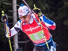 Michal Krmá na trati tafetového závodu v Oberhofu