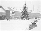 Karlovo námstí v Tebíi, jak jej zachytil fotograf 29. prosince roku 1969....