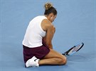 Madison Keysová ve finále turnaje v Brisbane.