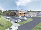 Pl�novan� podoba Zimn�ho stadionu Lu�ka �ajky ve Zl�n� po rekonstrukci.