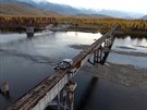 Nebezpený most pes eku Vitim v Rusku