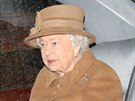 Královna Alžběta II. po bohoslužbě v Sandringhamu (12. ledna 2020)