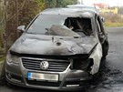 Auto sestry Josefa Rychtáře někdo úmyslně zapálil (Praha, 14. ledna 2020).