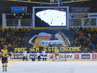 Vzkaz litvínovských fanoušků v utkání proti Olomouci.