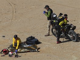 Tlo Paula Goncalvese po smrteln nehod v sedm etap Rallye Dakar.