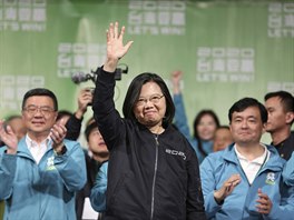 Tchajwanská prezidentka Cchaj Jing-wen po svém optovném zvolení. (15. ledna...