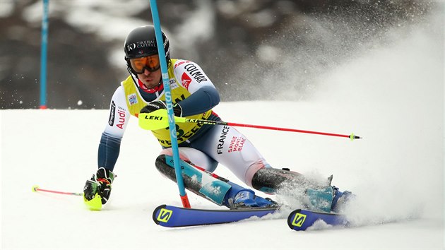 Victor Muffat-Jeandet na trati kombinanho slalomu ve Wengenu.