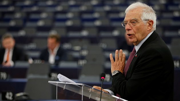 f diplomacie Evropsk unie Josep Borrell hovo v Evropskm parlamentu ve trasburku o situaci v rnu a Irku. (14. ledna 2020)