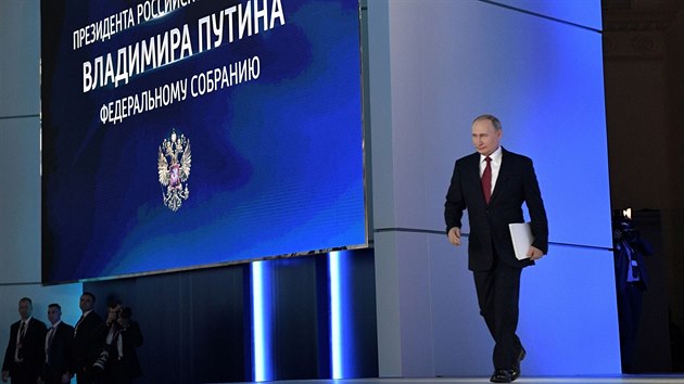 Rusk prezident Vladimir Putin pedn poselstv o stavu zem. (15. ledna 2020)