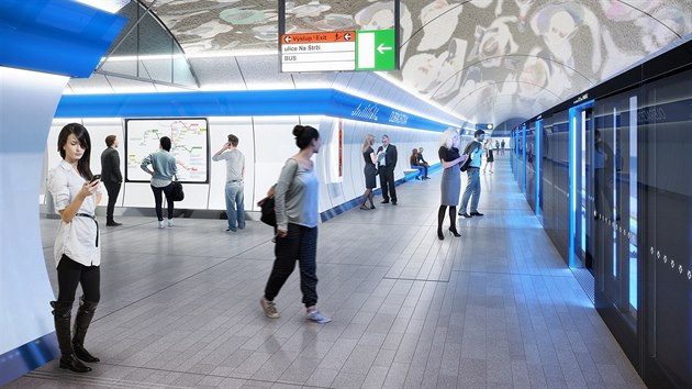 Identitu všech nových stanic bude podle šéfa Metroprojektu Davida Krásy spojovat modrá barva. Navíc vstupu do kolejiště bude bránit prosklená stěna a do stanic budou jezdit automatizované vlaky.