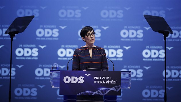 Na volebnm kongresu ODS v Praze vystoupila i pedsedkyn TOP 09 Markta Pekarov Adamov. (18. ledna 2020)