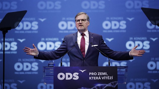 Pedseda ODS Petr Fiala na stranickm volebnm kongresu v Praze (18. ledna 2020)