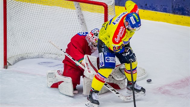 Momentka z utkn esk Budjovice - Slavia.