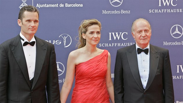Inaki Urdangarin, panlsk princezna Cristina a panlsk krl Juan Carlos I. (Barcelona, 22. kvtna 2006)