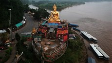Zlatý trojúhelník. Pohled na Mekong na pomezí Thajska, Laosu a Maynmaru. (20....