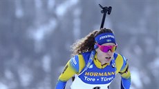 Hanna Öbergová pi sprintu v Ruhpoldingu.