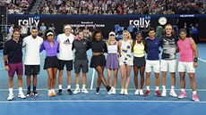 Tenisové hvzdy (zleva) Roger Federer, Nick Kyrgios, Naomi Ósakaová, Alexander...