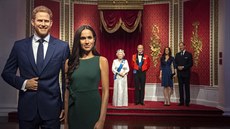 Voskové figuríny prince Harryho a vévodkyn Meghan v muzeu Madame Tussauds...