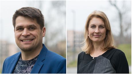 Noví spolupedsedové Zelených Magdalena Davis a Michal Berg. (25. ledna 2020)