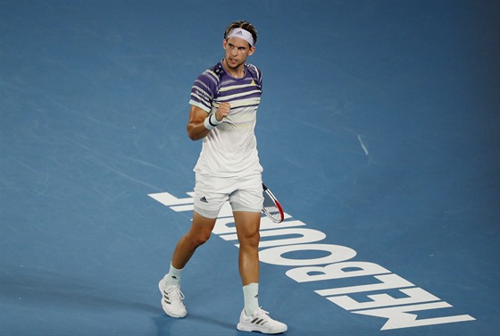 Rakuan Dominic Thiem bhem tvrtfinle Australian Open.