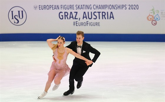 Natálie a Filip Taschlerovi na mistrovství Evropy ve týrském Hradci.