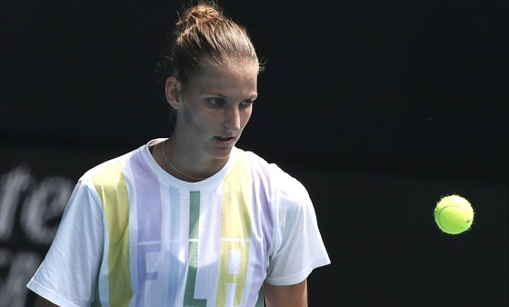 Karolína Plíková bhem tréninku ped startem Australian Open