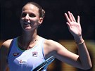 eská tenistka Karolína Plíková se raduje z vítzství v prvním kole Australian...
