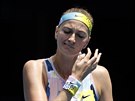 eská teniska Petra Kvitová není spokojená v osmifinále Australian Open.