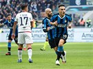 Argentinský útočník Lautaro Martinez z Interu Milán slaví gól.