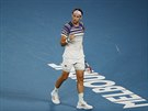 Rakuan Dominic Thiem bhem tvrtfinále Australian Open.