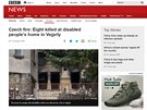 O poáru domova pro postiené ve Vejprtech informovala britská stanice BBC....
