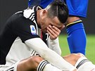 Cristiano Ronaldo z Juventusu pi zápase proti Parm. Nelze si nevimnout jeho...