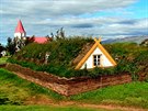 Skanzen Glaumbaer na severu Islandu.