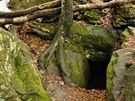 Vstup do jeskyn Smrdutá v Hostýnských vrích, která je dlouhá 56 metr