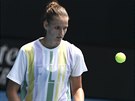 Karolína Plíková bhem tréninku ped startem Australian Open