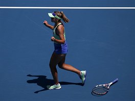 Američanka Sofia Keninová se raduje z postupu do semifinále Australian Open.