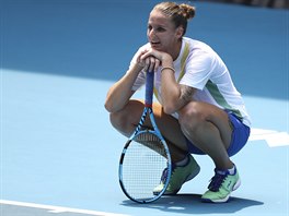 Karolna Plkov bhem trninku ped startem Australian Open.