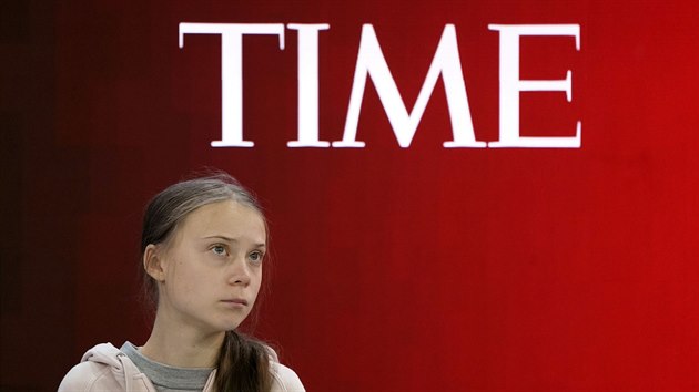 Aktivistka Greta Thunbergov pi zahjen Svtovho ekonomickho fra ve vcarskm Davosu (21. ledna 2020)