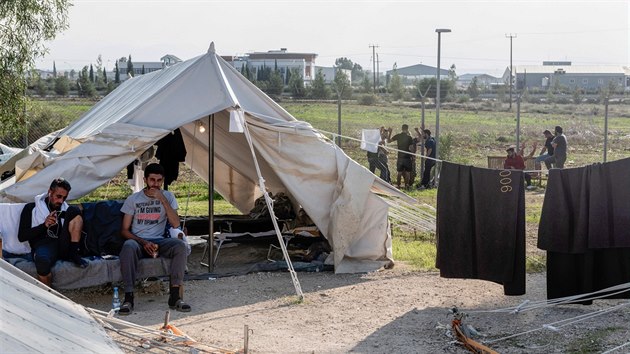 Uprchlick tbor Kokkinotrimithia na Kypru (5. listopadu 2019)