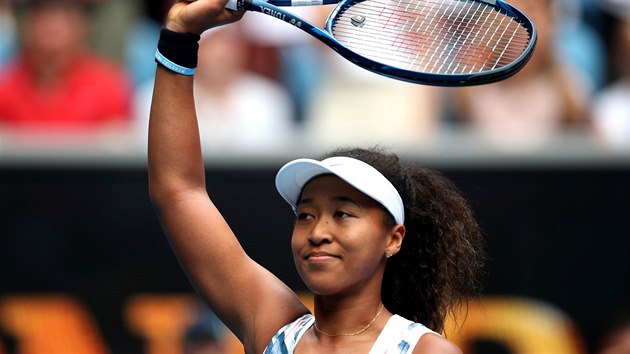 Japonka Naomi sakaov se raduje z postupu do tetho kola Australian Open.