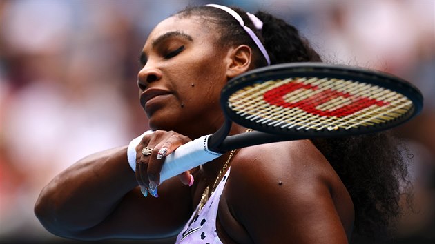 Američanka Serena Williamsová během utkání třetího kola Australian Open.